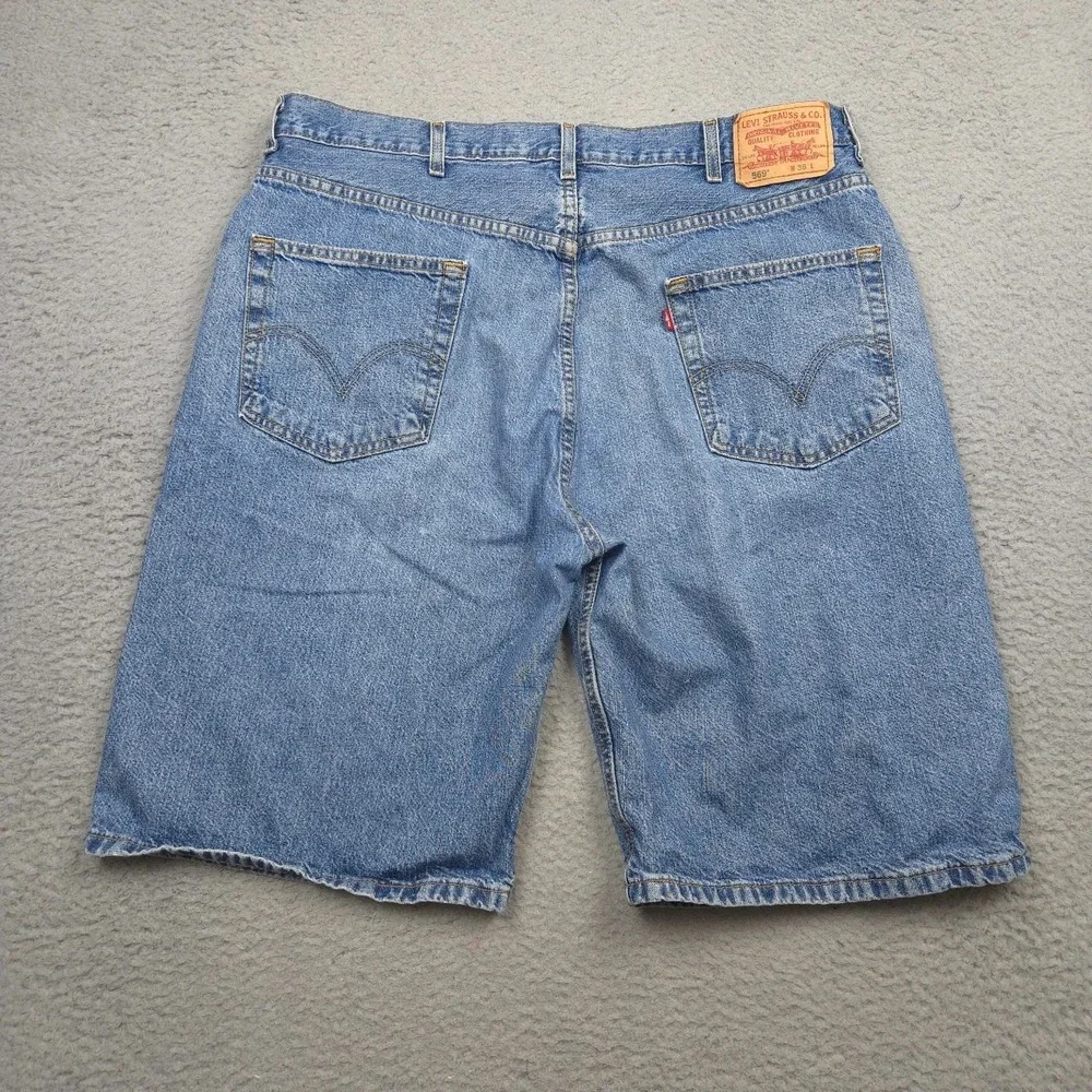 Levi's 569 Y2K Denim Shorts Mens W38 Loose Straight Blue Jean Jorts 2005
